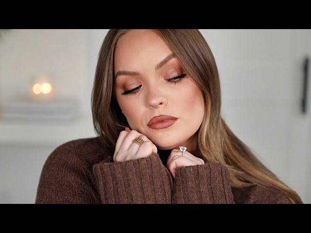 WARM & COZY FALL GET READY WITH ME + EXCITING ANNOUNCEMENT!  Thanksgiving Makeup Tutorial 2024!