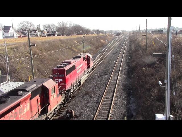 CP T-28 in Windsor, ON with Classic EMD Power (CPWindsorsub Vault)