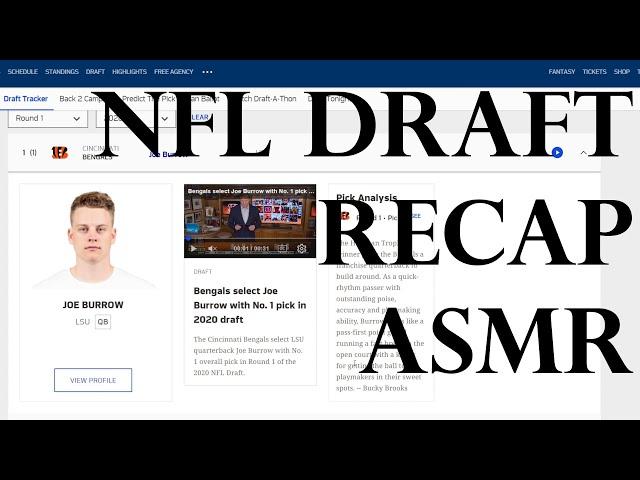 2020 NFL Draft Discussion - Round 1 (Whispered Football ASMR for Relaxation)