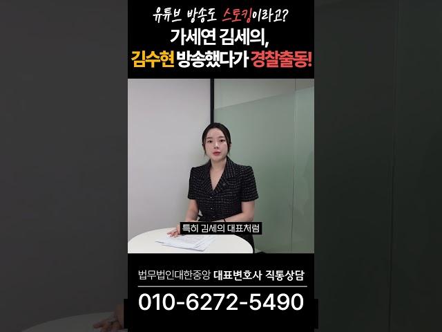 가세연 김세의, 김수현 방송했다가 경찰출동, 유튜브 방송도 스토킹이라고?
