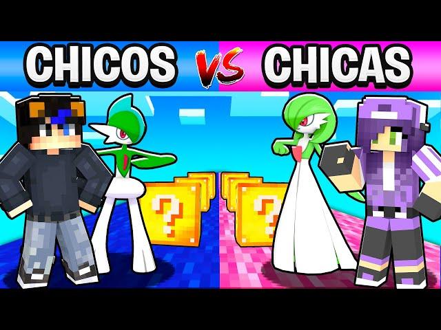 CARRERA de LUCKY BLOCK POKÉMON CHICO vs LUCKY BLOCK POKÉMON de CHICA en Minecraft!