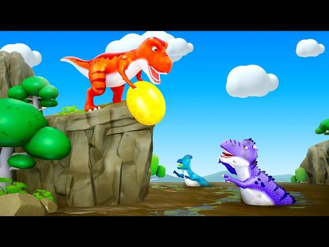 Stegosaurus Egg Rescue Adventure: Trex Dinosaurs vs Allosaurus | Crazy Dinosaurs Fights Comedy