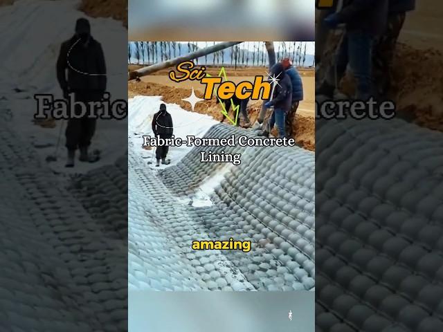 Fabric-formed concrete lining method for canal construction #education #machinery #technology