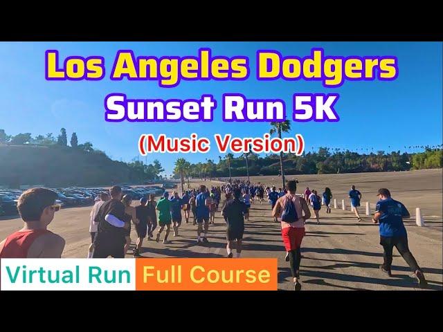 2024 LA Dodgers Sunset Run 5K (Full Course)｜Treadmill Running Scenery & Music (Virtual Run)