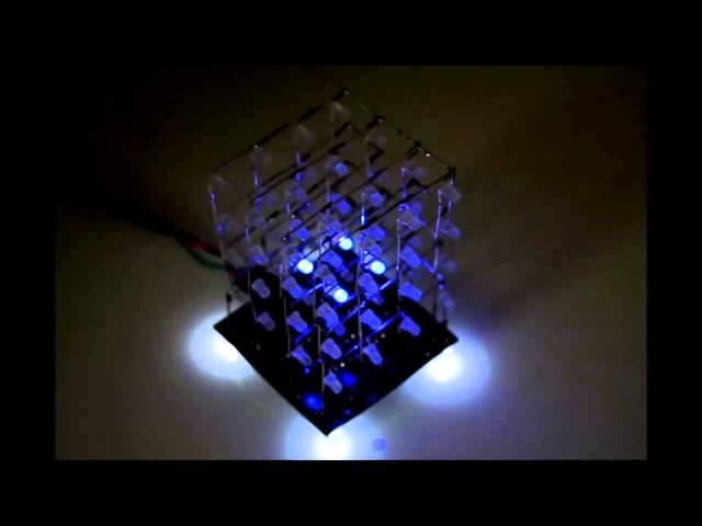 Hobby Components 4x4x4 LED Cube Demo