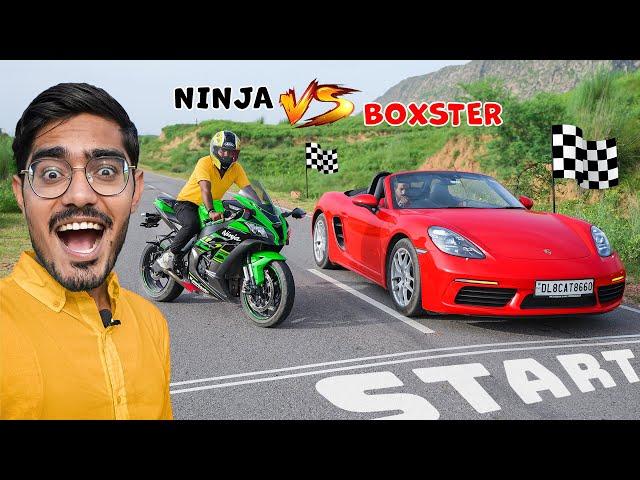 Drag Race- Our Boxster VS Ninja ZX10R | Super Bike VS Super Car