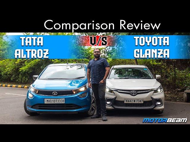 Toyota Glanza vs Tata Altroz Comparison - Best Premium Hatchback? | MotorBeam