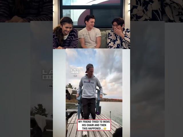 Try to laugh Tom Holland react part 9 #tomholland #funny #trytolaugh #reaction