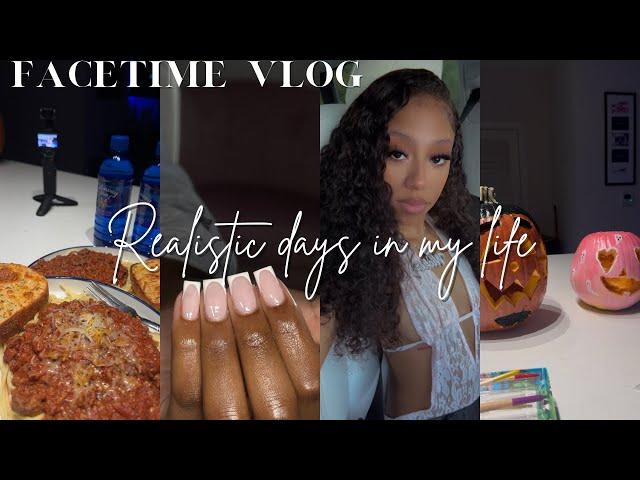 FACETIME VLOG: Realistic Day in my Life , Nail Tech Life , Cooking , Carving Pumpkins & MORE !