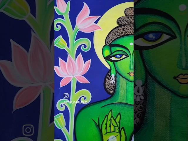 Commissioned Buddha Portrait #jaminiroypainting #buddha #shorts  #art #ytshorts  #youtubeshort