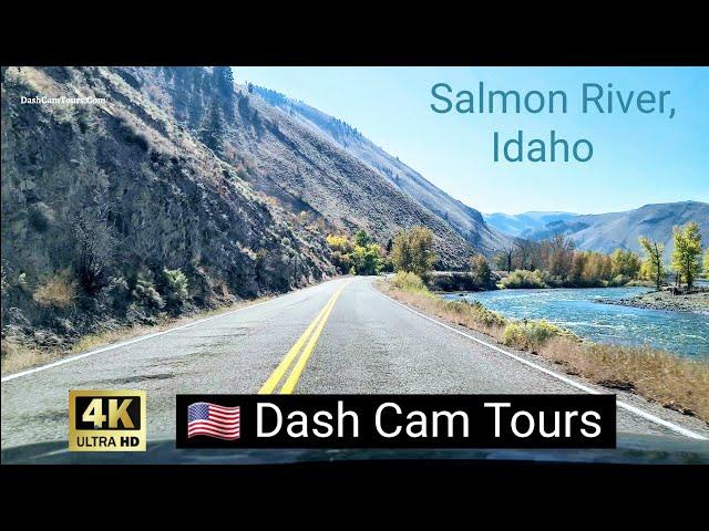  Driving along Salmon River, Idaho 4K Scenic Drive. Road Trip Idea