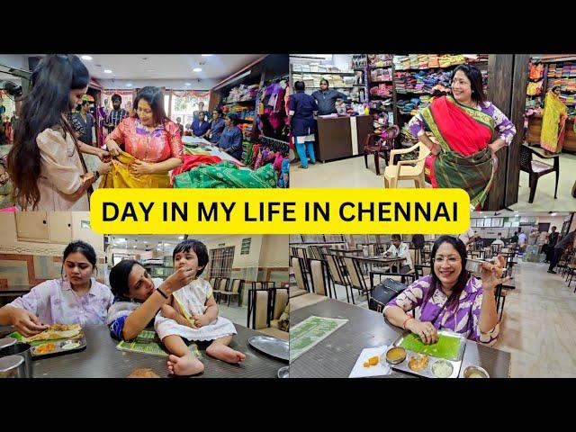 CHENNAI യിലെ എന്റെ ഒരു ദിവസം/ Readymade Saree Shopping/ Chennai Special Food