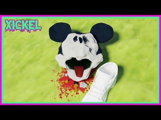 Mickey Mouse gets stomped on