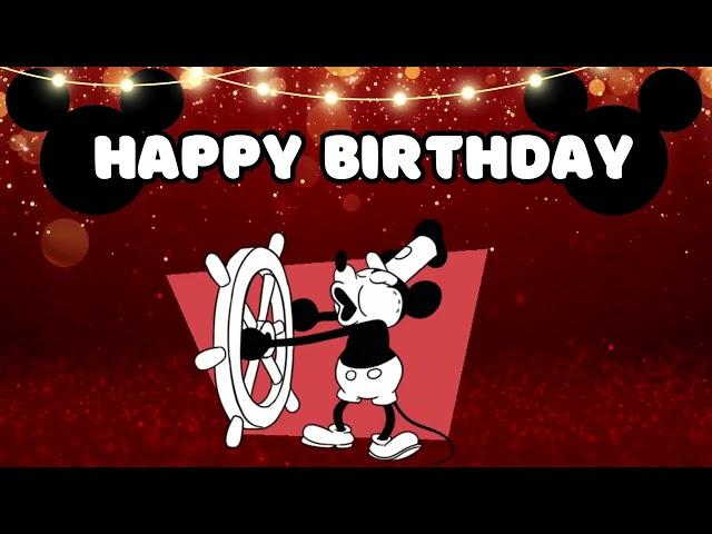 Happy Birthday Background Red  Mickey Mouse Screensaver 4K Quailty    4K