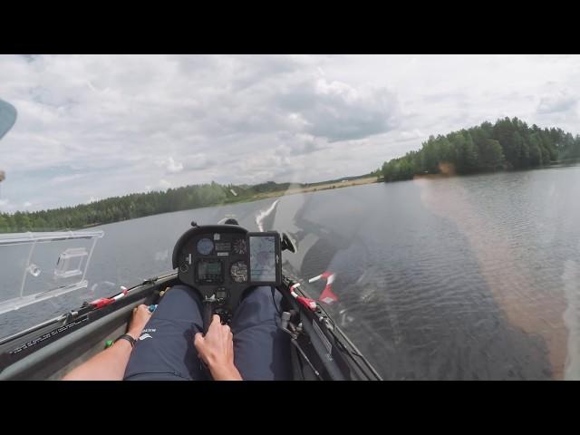 Glider does a low final above water