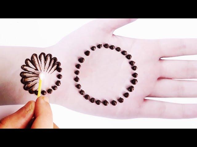 New Easy Cotton Bud mehndi design - mehandikadesignsimple