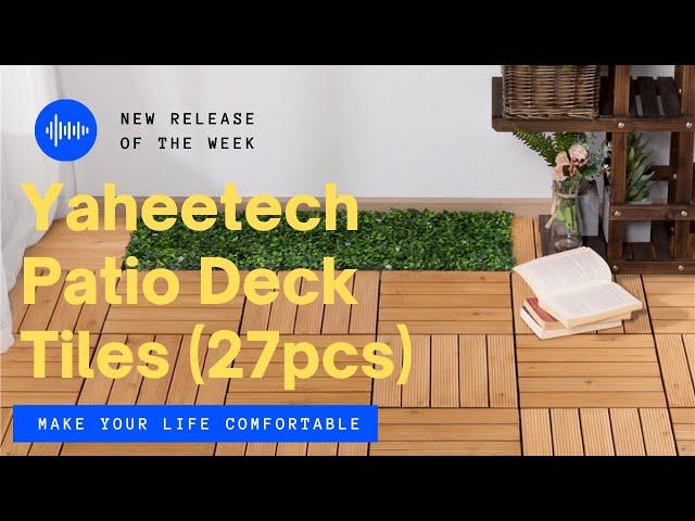 Yaheetech Wooden Deck Tiles 12 Inches x 12 Inches (Single-Width Pattern) #patiodecktile