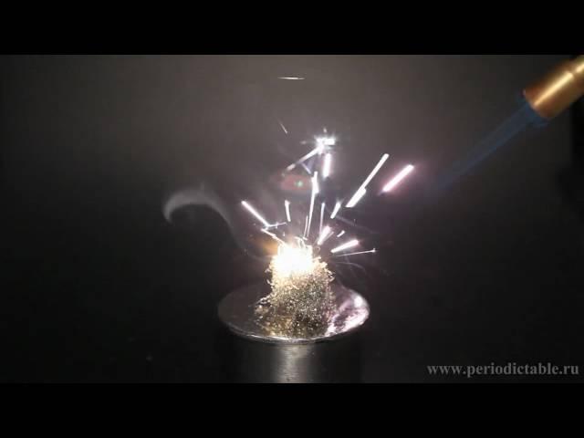 Burning of Scandium turnings