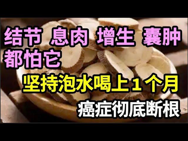 结节、息肉、增生、囊肿都怕它，坚持泡水喝上1个月，癌细胞都死了一大片，癌症彻底断根！【本草养生大智慧】