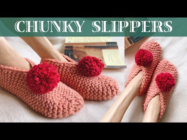 CHUNKY KNIT SLIPPERS for Beginners (Step-by-Step Tutorial)