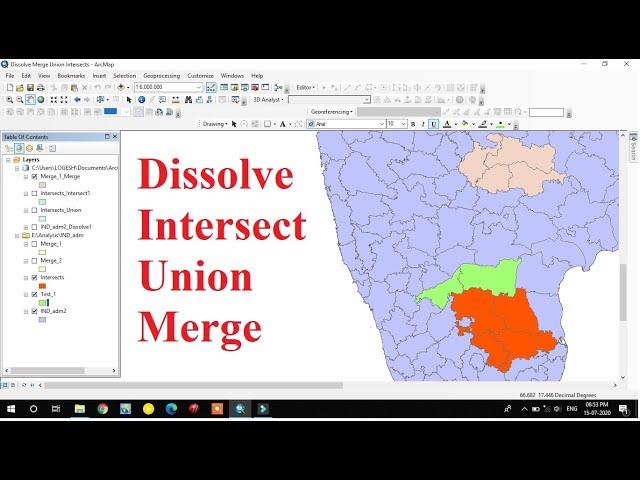 How to do Dissolve / Union / Intersect / Merge in Arc GIS (Geo processing)