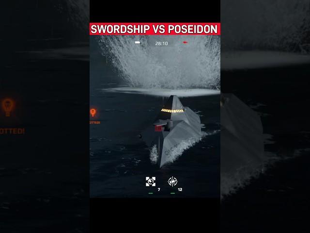 Swordship dodged the Poseidon torpedo | Modern Warships #shorts