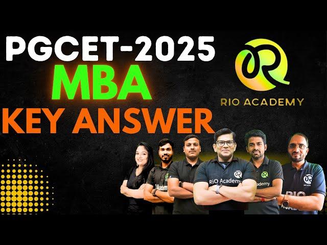 PGCET MBA - 2025 | key Answer | #pgcet2025