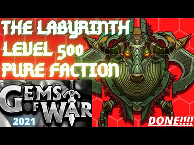 The Labyrinth Pure faction team level 500 | Gems of War Delve Guide 2021