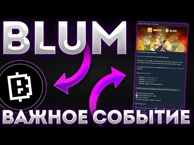 MEMEFI QUEST BLUM И ЛИСТИНГ В 2024 ГОДУ! - BLUM СЕГОДНЯ