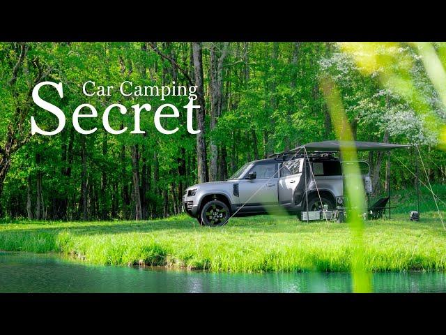 [Secret place] Overlanding with Defender, camping in beautiful scenery in Japan｜Relaxing, ASMR, HDR