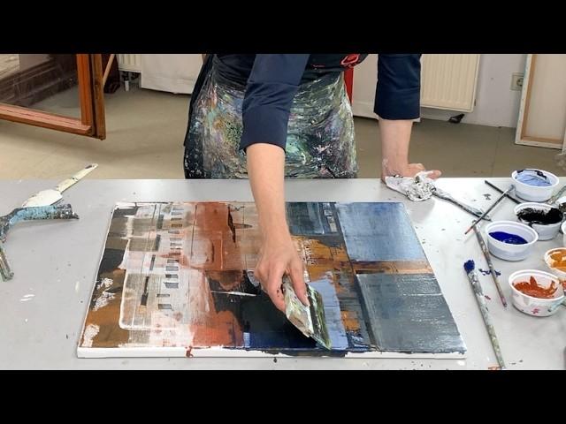 WOW! Best abstract acrylic painting techniques - Layering - DIY tools