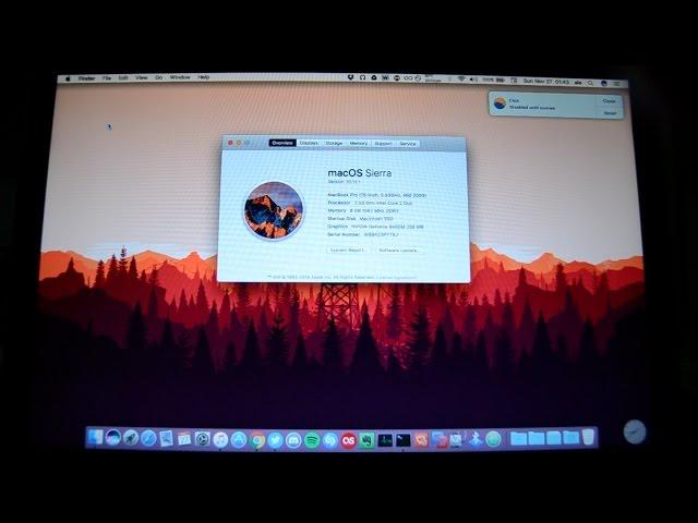Installing MacOS Sierra on an unsupported Mac (2009 MacBook Pro 5,4)