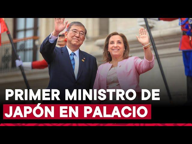 Presidenta Dina Boluarte recibe a primer ministro de Japón en Palacio de Gobierno