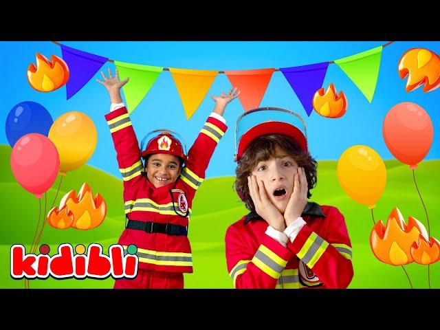  Firefighter Kids Save Birthday Cake from Fire ‍| Fun Educational Video for Kids | Kidibli