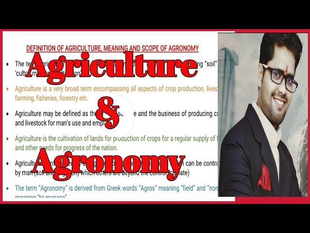 Definition of Agriculture | Definition and meaning of Agronomy