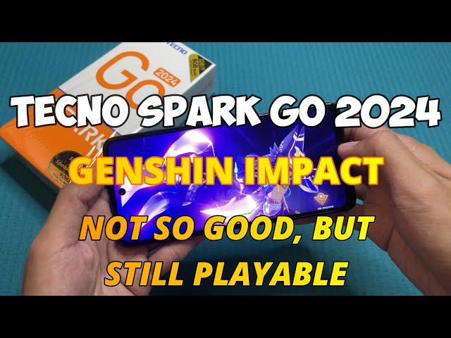 Genshin Impact in Tecno Spark Go 2024 (Hand Cam)