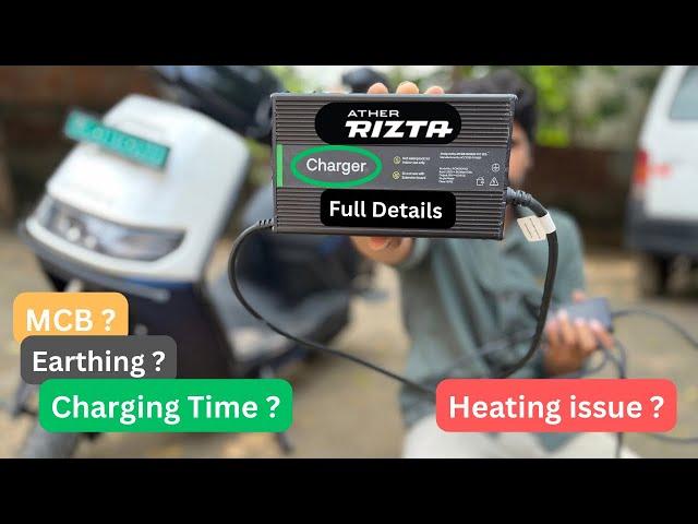 Ather Rizta Charger Full Details || Should We Need MCB & Earthing For EV Charging ?|| charging test