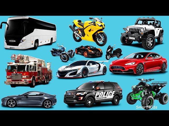 Learn names and sounds of City vehicles | Learn Transport in english for Kids