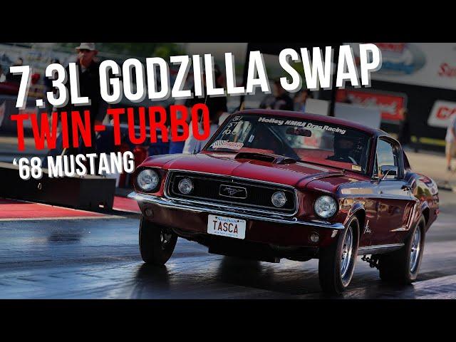 1968 Mustang: Homebuilt Twin-Turbo Godzilla Ford 7.3L Power!