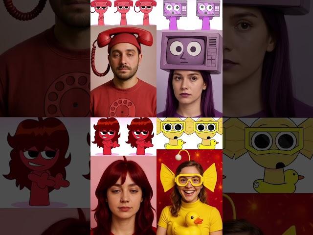 Sprunki Incredibox Tele VS Deluxe VS Bailey VS Microwave Lily As Real Humans #sprunki #incredibox