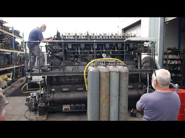 Start,Körting,air blast injection,Diesel,stationary engine,Dieselmotor,U-Boot Motor,Stationärmotor