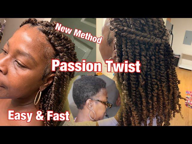 PASSION TWIST ON MY MOM EXTREMELY SHORT HAIR| TIANA PASSION TWIST CROCHET HAIR