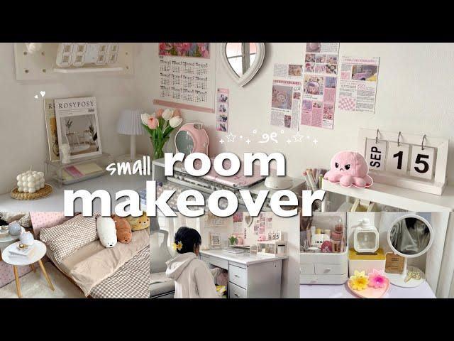 aesthetic room makeover  korean & pinterest inspired, new desk setup, shopee finds, coquette + tour