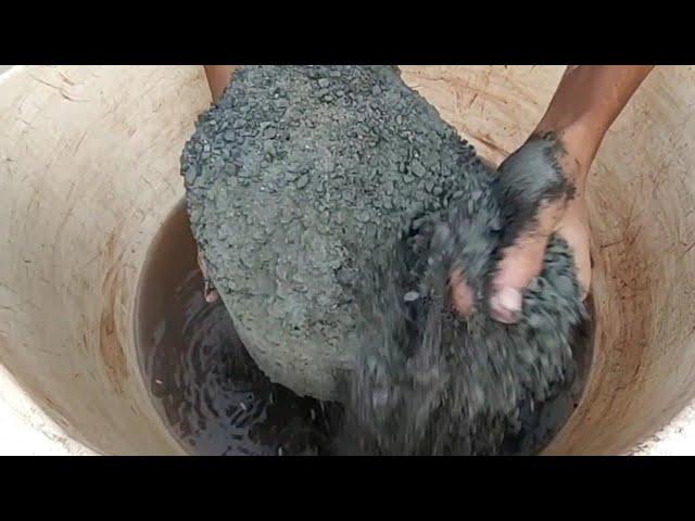 Gritty Charcoal Huge Buckets Crumbling in Water #asmr