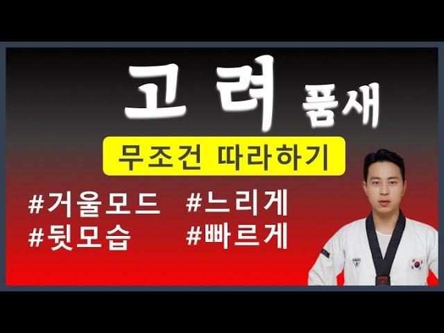 ⎡고려 품새⎤태권도 1품 거울모드&느리게#집에서배우는태권도