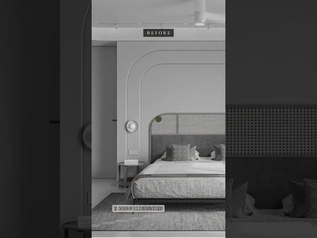 Minimalist Design Bedroom- 3D Visualization #shorts #youtubeshorts #interiordesign #3dvisualization