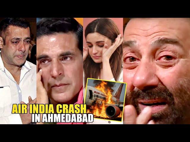 Celebrities Sad Reaction On Air India Plane Crash In Ahmedabad! Akshay Kumar, Alia Bhatt, Sunny Deol
