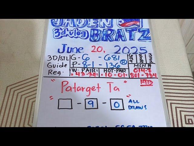 3HITS YESTERDAY 322.699.BEST SWERTRES GUIDE AND TIPS FOR TODAY.JUNE 20,2025.HOT MCA BANTAYI.ESCA.