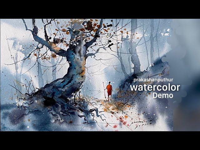 Mysterious watercolor painting | mystery of watercolor |   painting demo by prakashanputhur