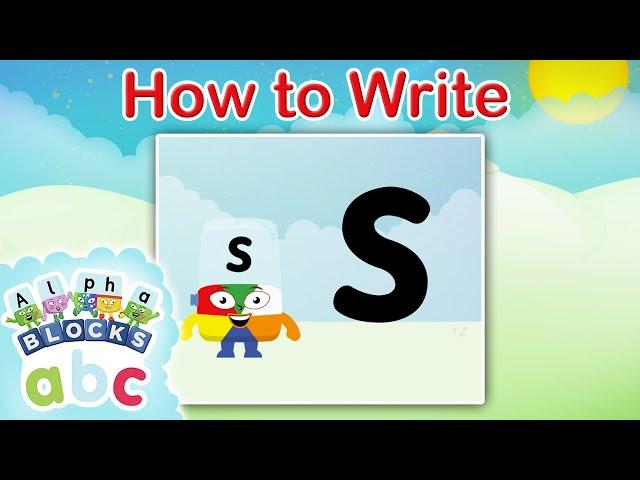 @officialalphablocks - Learn How to Write the Letter S | Curly Line | How to Write App